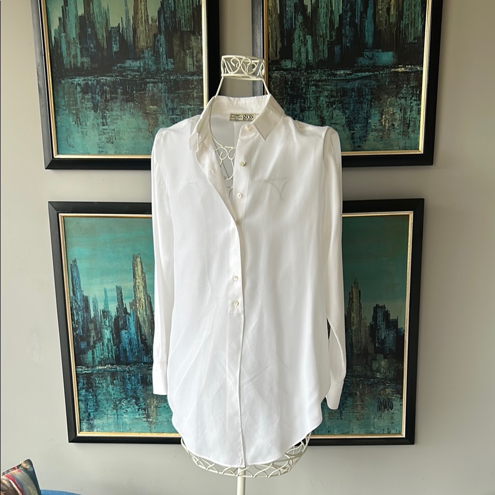 Go Silk White Washable Shirt Sz XS